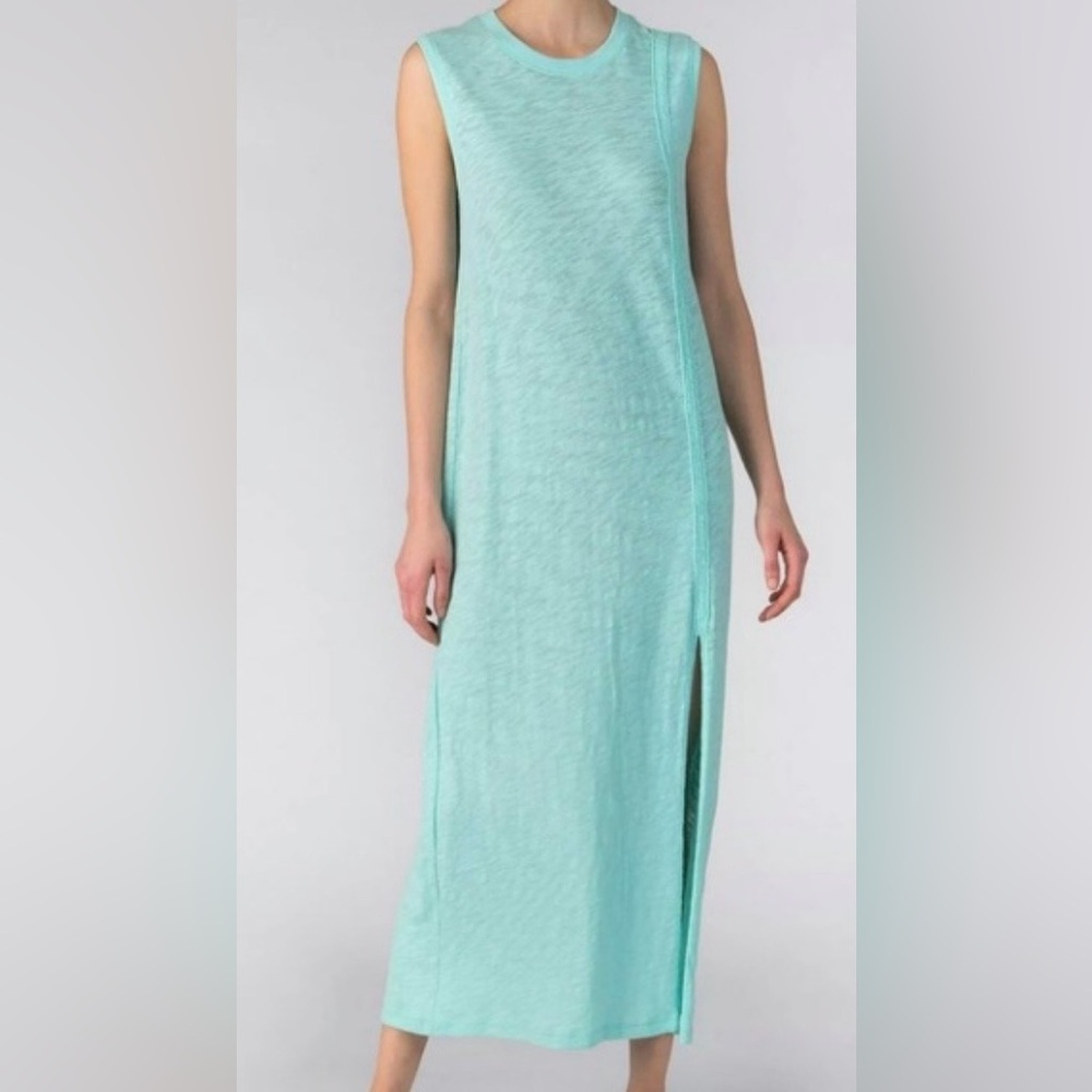 ATM Revolve Sleeveless Muscle Tank Top Jersey Maxi Cotton Dress Pullover Slit XS